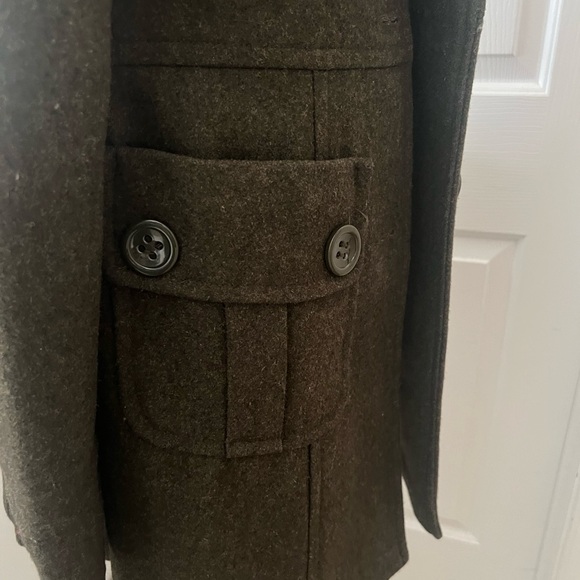 Army Green Wool Coat - Picture 6 of 8